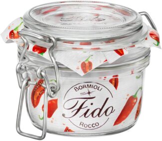 Bormioli Rocco Vorratsglas Fido, Glas, (Set, 6-tlg, 6 Stück, 0,125l Fassungsvermögen), gefriergeeignet, luftdicht verschließbar