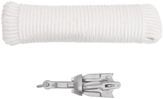 vidaXL Klappanker mit Seil Silber 0,7 kg Feuerverzinktes Gusseisen 94275