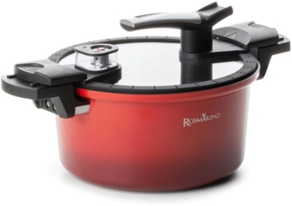 Rosmarino Schnellkochtopf: Zeit- und energiesparendes Kochen für Mahlzeiten rot (H 19.5 x T 40 x B 24 cm)