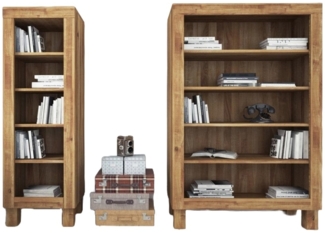 Bücherregal Ringo schmal aus Wildeiche massiv 52x45x162 mit 5 offenen Fächern