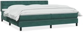 vidaXL Boxspringbett mit Matratze Dunkelgrün 200x210 cm Samt 3318468