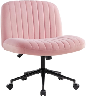 IWMH Bürostuhl ohne Armlehnen Höhenverstellbar Drehstuhl Pink mit Rollen