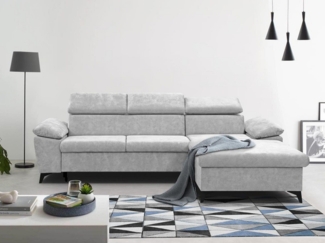Beautysofa Polsterecke mit verstellbaren Kopfstützen Colin, mit Schlaffunktion und Bettkasten