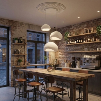 Opviq Pendelleuchte Loval, höhenverstellbar, boho deco, ohne Leuchtmittel, Fiberglas-Schirme,Hängelampe E27,Essplatzbeleuchtung