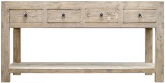 Casa Padrino Landhausstil Konsolentisch mit 4 Schubladen Naturfarben 170 x 45 x H. 85 cm - Landhausstil Konsole