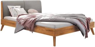 Hasena pronto - Wood Simone Massivholzbett 180x200 Wildeiche natur, geölt 335-Pepe grey