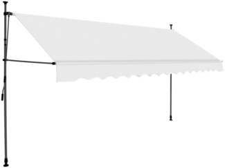 vidaXL Einziehbare Markise Handbetrieben mit LED 400 cm Creme 145875