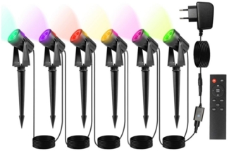Clanmacy Gartenstrahler LED Gartenstrahler mit Erdspieß 6er Set Außenstrahler Gartenlampe IP65
