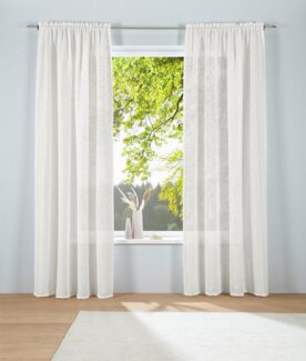 LeGer Home by Lena Gercke Gardine Marusha (1 St), Stangendurchzug, halbtransparent, 1 Schal, Leinenoptik, gewebt, verschiedene Größen
