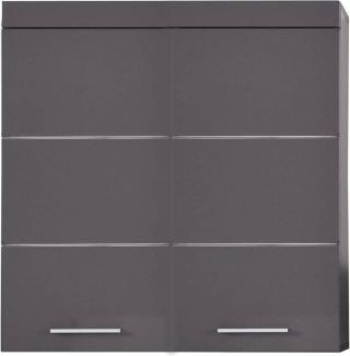 Trendteam smart living 'Amanda' Badezimmer Hängeschrank mit viel Stauraum, Grau / Agave Grau Hochglanz, 73 x 77 x 23 cm