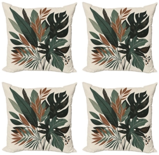 Abakuhaus Kissenbezüge Modern Accent Doppelseitiger Digitaldruck, (4 Stück), Monstera Tropische Abstrakte Boho Kunst