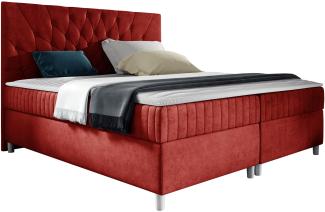 Boxspringbett Murseno, Rot, 140 x 200 cm