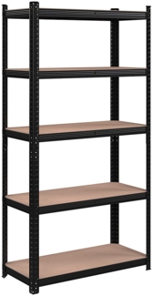 Songmics Schwerlastregal mit 5 Ablagen, Stahl / MDF, Schwarz, 90 x 180 x 40 cm