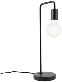 Qazqa Tischleuchte Facil, ohne Leuchtmittel, E27, Schwarz, Modern, Stahl, 1-flammig