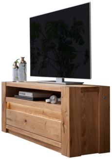 Woodroom Lowboard Mannar, Wildeiche massiv geölt 123 x 53 x 40 cm