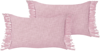 Kissen 2er Set TANSY Baumwolle 40 x 60 cm Kein Muster Rosa