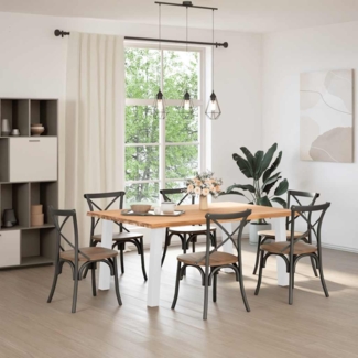 vidaXL Esstisch mit Baumkanten 180x120x74 cm Massivholz Eiche Rechteck 3304977