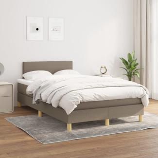 vidaXL Boxspringbett mit Matratze Stoff Taupe 120 x 200 cm, Härtegrad: H2 [3140445]