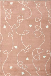 LIVONE Happy Rugs for Kids Kinderteppich BOW Rosa/Peach, rechteckig, Pflegeleicht, Livone Design, peach/rosa