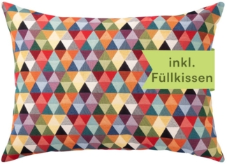 Selfitex Dekokissen XXL 60x80, inkl. Füllkissen, bunter Gobelin-Stoff, Bezug aus Baumwollmischung, für Bett und Couch