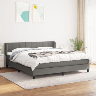 vidaXL Boxspringbett mit Matratze Dunkelgrau 180x200 cm Stoff 3126262