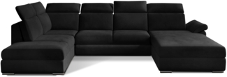 Eltap Evanell Ecksofa (Mat Velvet 99) Seite rechte, Dunkelgrau, 204 x 102 x 336 cm