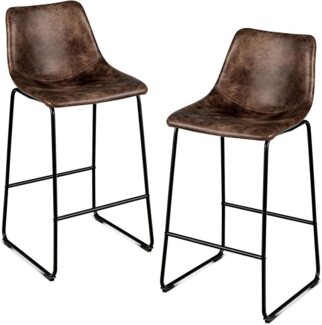 KOMFOTTEU Barhocker Barstuhl (2er Set), mit Rücklehne, 75 cm Sitzhöhe