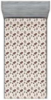 Abakuhaus Spannbettlaken Soft Dekorativer Stoff Bettwäsche Rund-um Elastischer Gummizug, Schokolade Süßigkeiten Cupcakes Lollipops