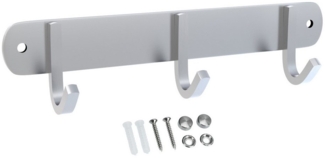 INTIRILIFE Edelstahl Garderobenleiste Modell D - 3 Haken - Kleiderhaken Garderobe Hakenleiste in 5 verschiedenen Designs