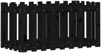 vidaXL Hochbeet Latten-Design Schwarz 100x50x50 cm Massivholz Kiefer 832479
