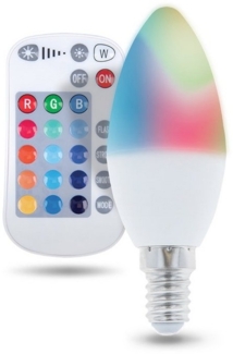 Forever Light LED-Leuchtmittel E14 LED RGB 5W Ersetzt 25W Lampe mit Fernbedienung 250lm, E14, 1 St, RGB