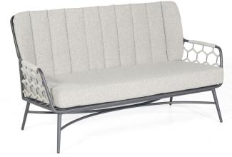 Sonnenpartner Loungesofa Yale Aluminium mit Polyrope silbergrau Relaxsofa Garten-Sofa