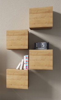 Lomadox Wohnzimmer-Set CAIRNS-132, (Mega-Spar-Set, 4-St, 4-tlg), in Eiche Nb, Modern, grifflos