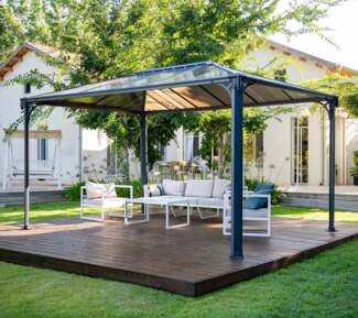 Palram - Canopia Aluminium Pavillon Martinique 4300 | Anthrazit | 295x430x276 cm