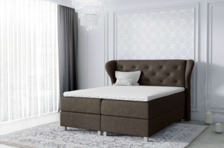 99rooms Bellagio Boxspringbett Velours 140x200 cm Braun