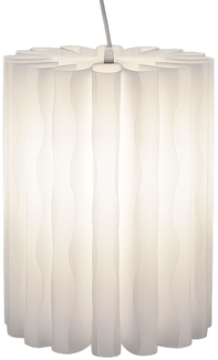 Hängelampe, weiß, gewellt, IP20, 1x E27