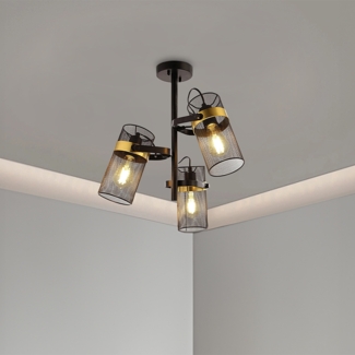 HOME DELUXE Deckenleuchte LAMBA - Schwarz/Gold