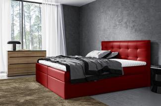 Boxspringbett Schlafzimmerbett VIDE XL, Rot, 180x220 cm, Kunstleder