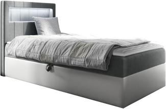 Boxspringbett 'Gladino Junior 1' grau 80 x 200 cm Links