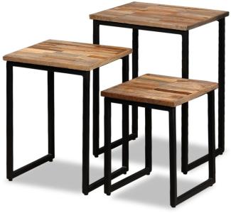 vidaXL 3-tlg. Satztisch-Set Recyceltes Massivholz Teak 245407