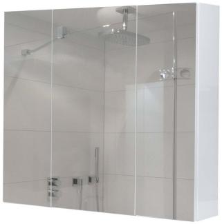 MCW Badezimmerspiegelschrank MCW-B19b-80 mit Ablageflächen, Hochglanz-Optik