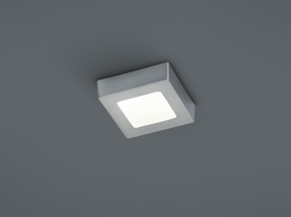 Deckenleuchte Deckenlampe Lampe ZEUS SMD LED 5 Watt Glas grau / weiß 12x12 cm