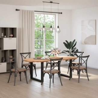vidaXL Esstisch Hellbraun 220x100x74 cm Massivholz Eiche Oval 3305537