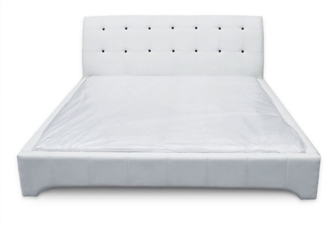JVmoebel Bett Leder Bett Weiß Design Luxus Doppel Chesterfield Betten Sofort, Made in Europa