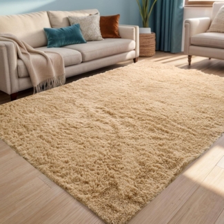 Weicher Zottelteppich Flauschiger Teppich Anti-Rutsch Wohnzimmer Schlafzimmer