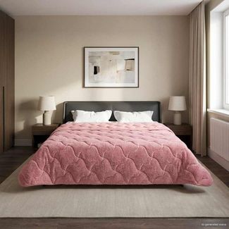 vidaXL Ganzjahresbettdecke Gepolstert Rosa 200 x 240 cm 42026269