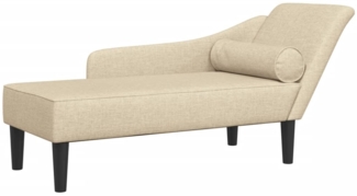 vidaXL Chaiselongue mit Kissen Creme Stoff