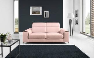 Sofa 2-Sitzer STELLA Polyesterstoff Hellrosa 176 x 95 x 105 cm