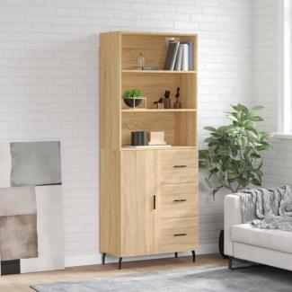 vidaXL Highboard Sonoma-Eiche 69,5x34x180 cm Holzwerkstoff 3189464