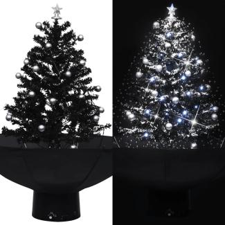 vidaXL Schneiender Weihnachtsbaum mit Schirmfuß Schwarz 75 cm PVC 289931